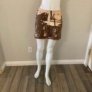 Vintage Y2K Pelle Pelle Tie Dye Mini Skirt